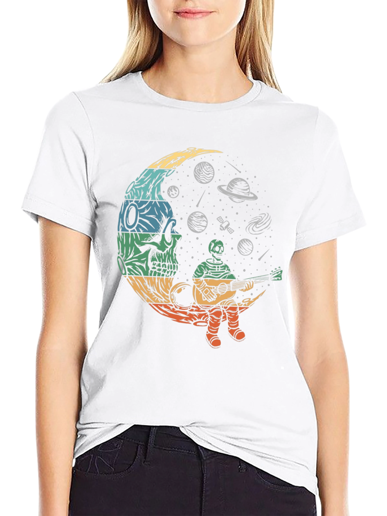 Skull Moon Space Guitar T-Shirt