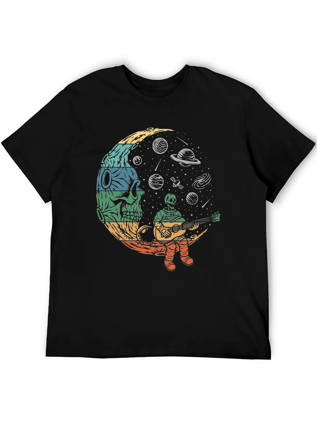 Skull Moon Space Guitar T-Shirt