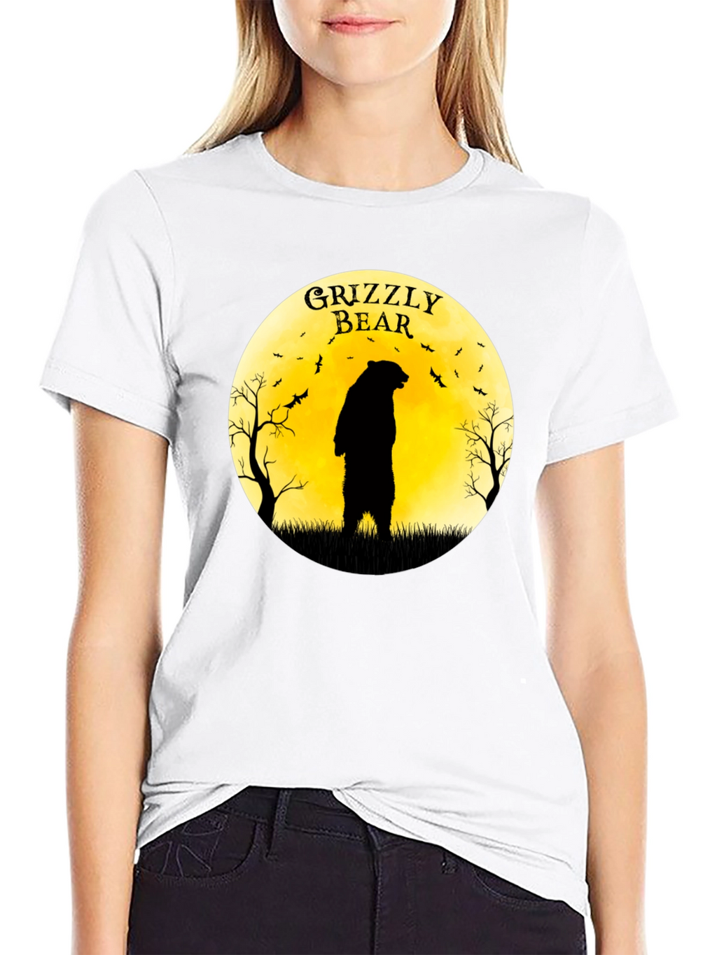 Grizzly Bear Moon Graphic T-Shirt