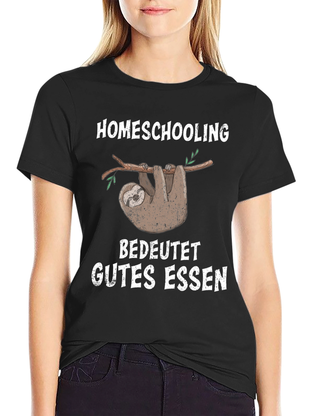 Homeschooling Good Food Sloth Graphic T-Shirt