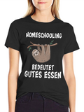 Homeschooling Good Food Sloth Graphic T-Shirt