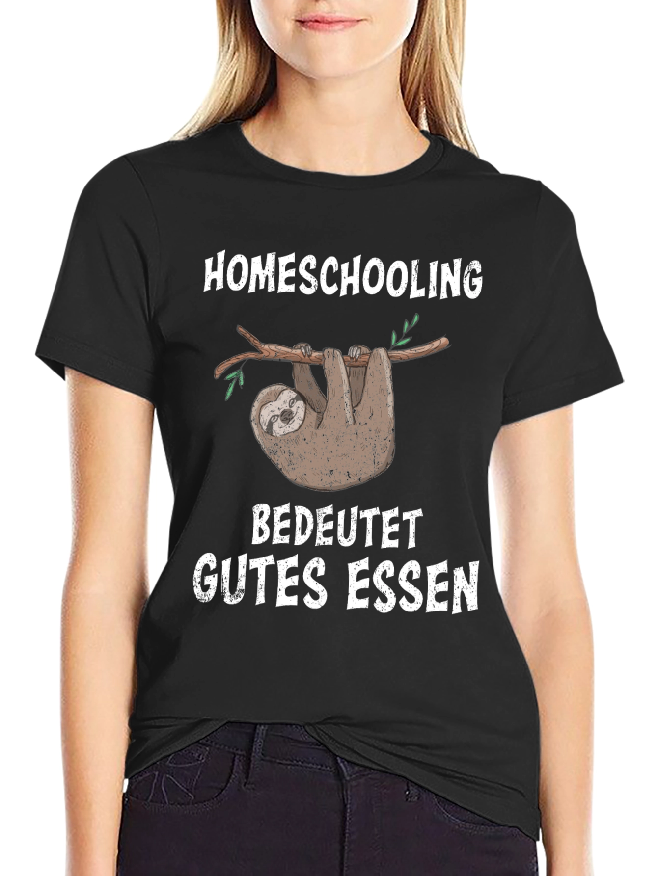Homeschooling Good Food Sloth Graphic T-Shirt
