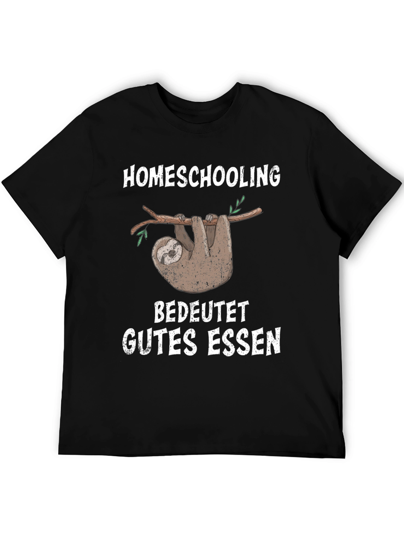 Homeschooling Good Food Sloth Graphic T-Shirt