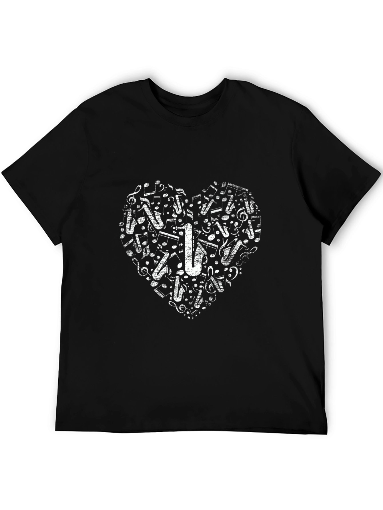 Music Heart Saxophone T-Shirt - Black Cotton Tee