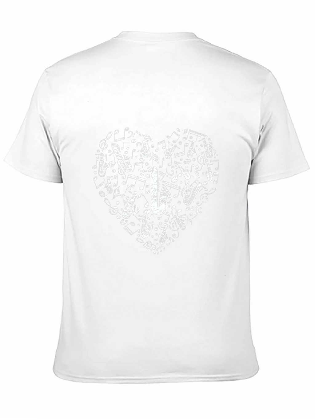 Music Heart Saxophone T-Shirt - Black Cotton Tee