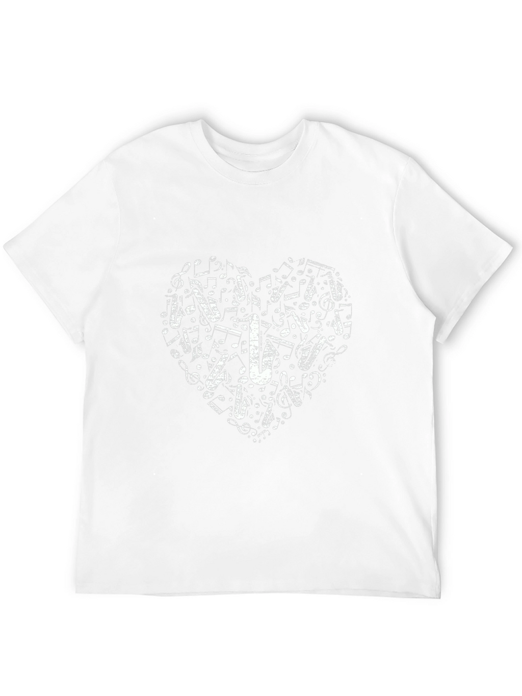 Music Heart Saxophone T-Shirt - Black Cotton Tee
