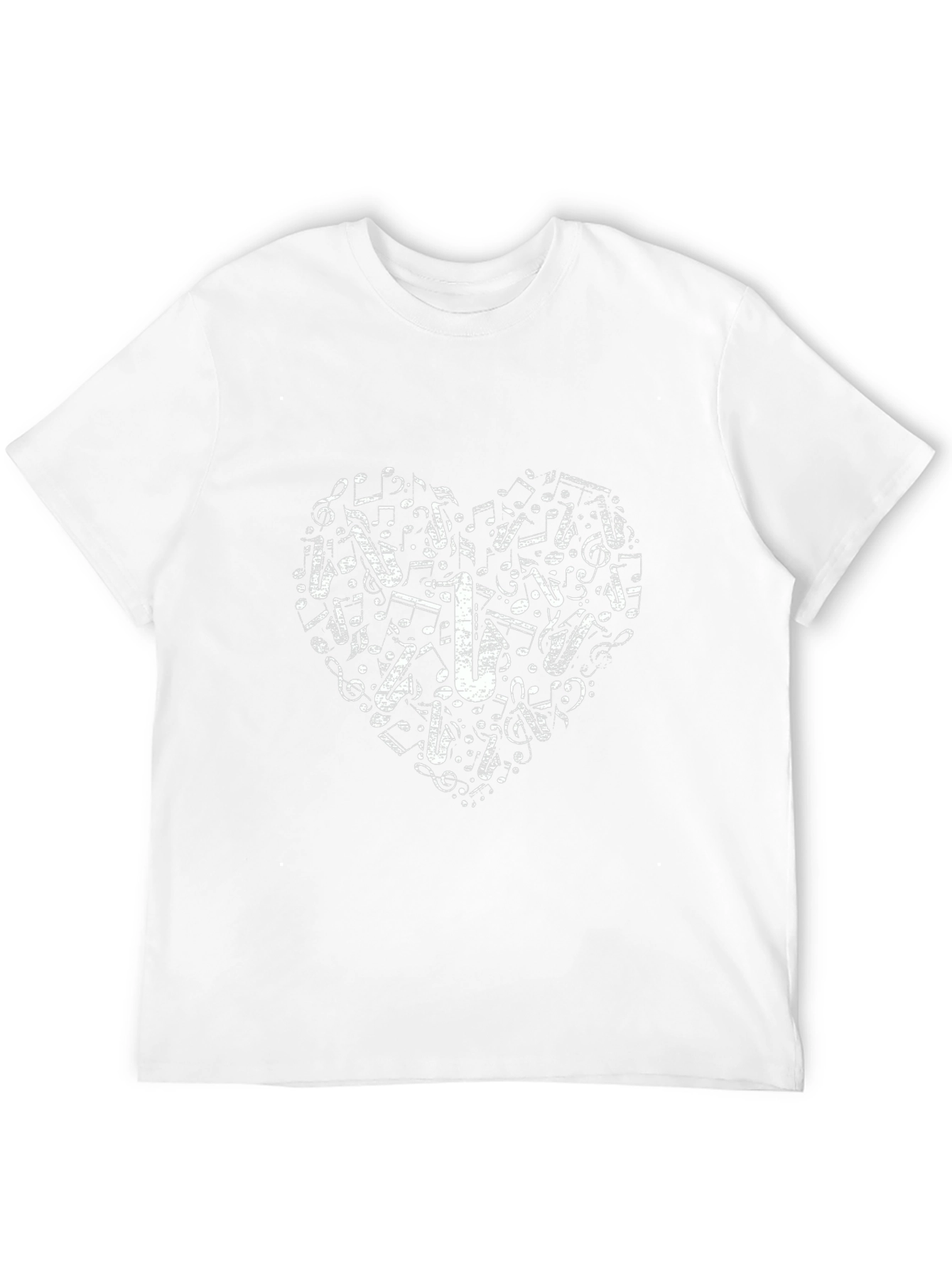Music Heart Saxophone T-Shirt - Black Cotton Tee