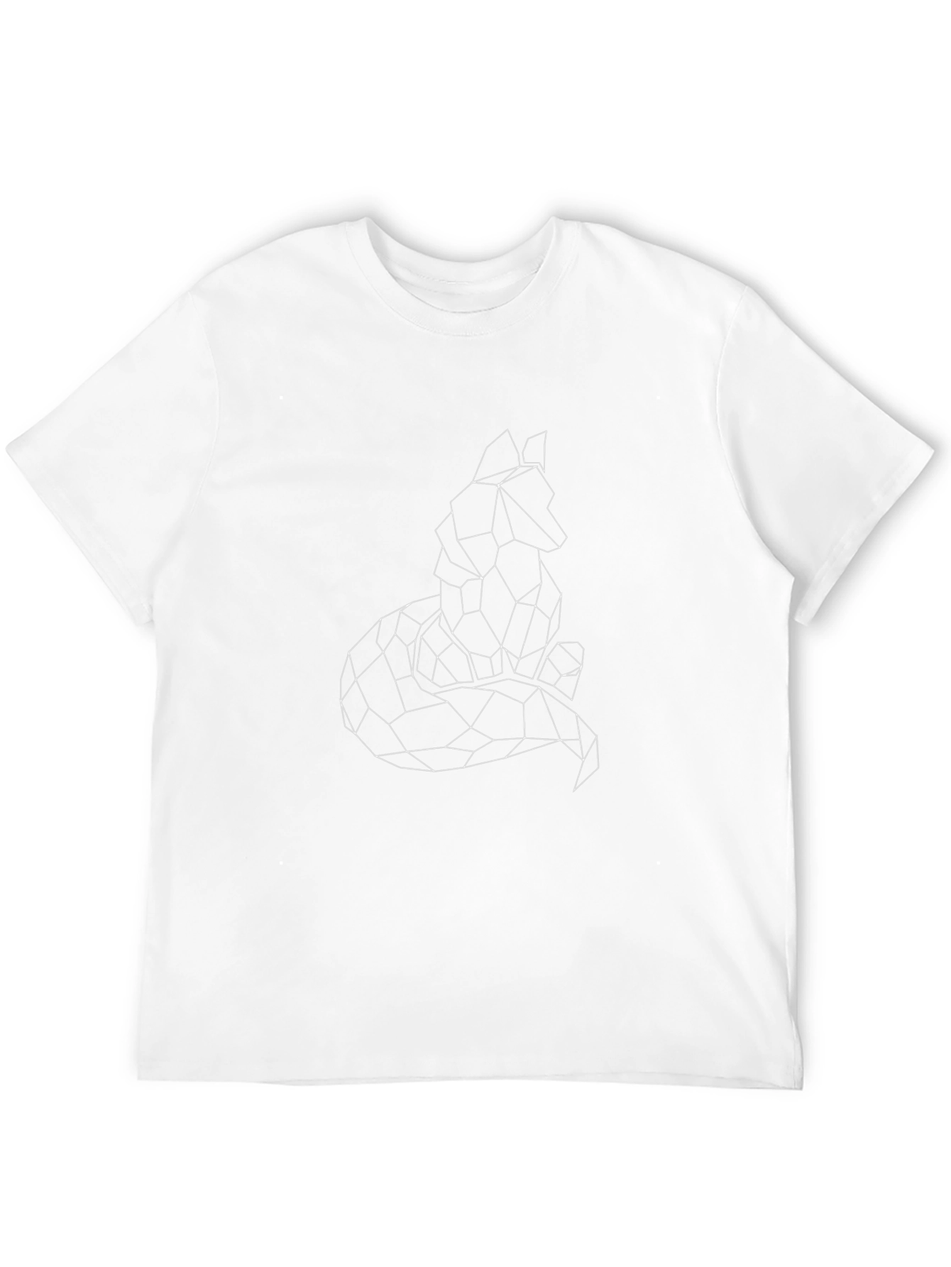 Geometric Fox T-Shirt - Unique Line Art Design