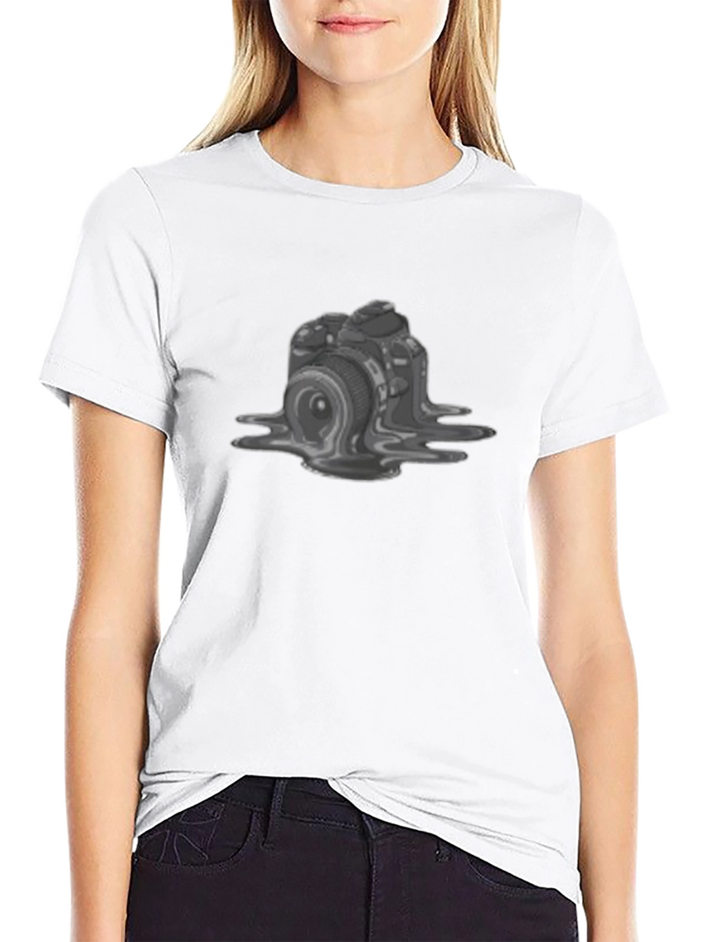Melting Camera Graphic Tee - Unique Design