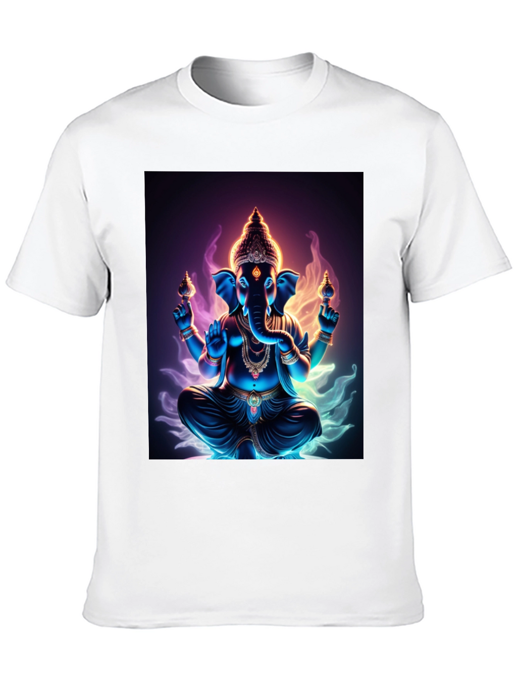 Ganesh Graphic Tee - Spiritual Print Black T-Shirt