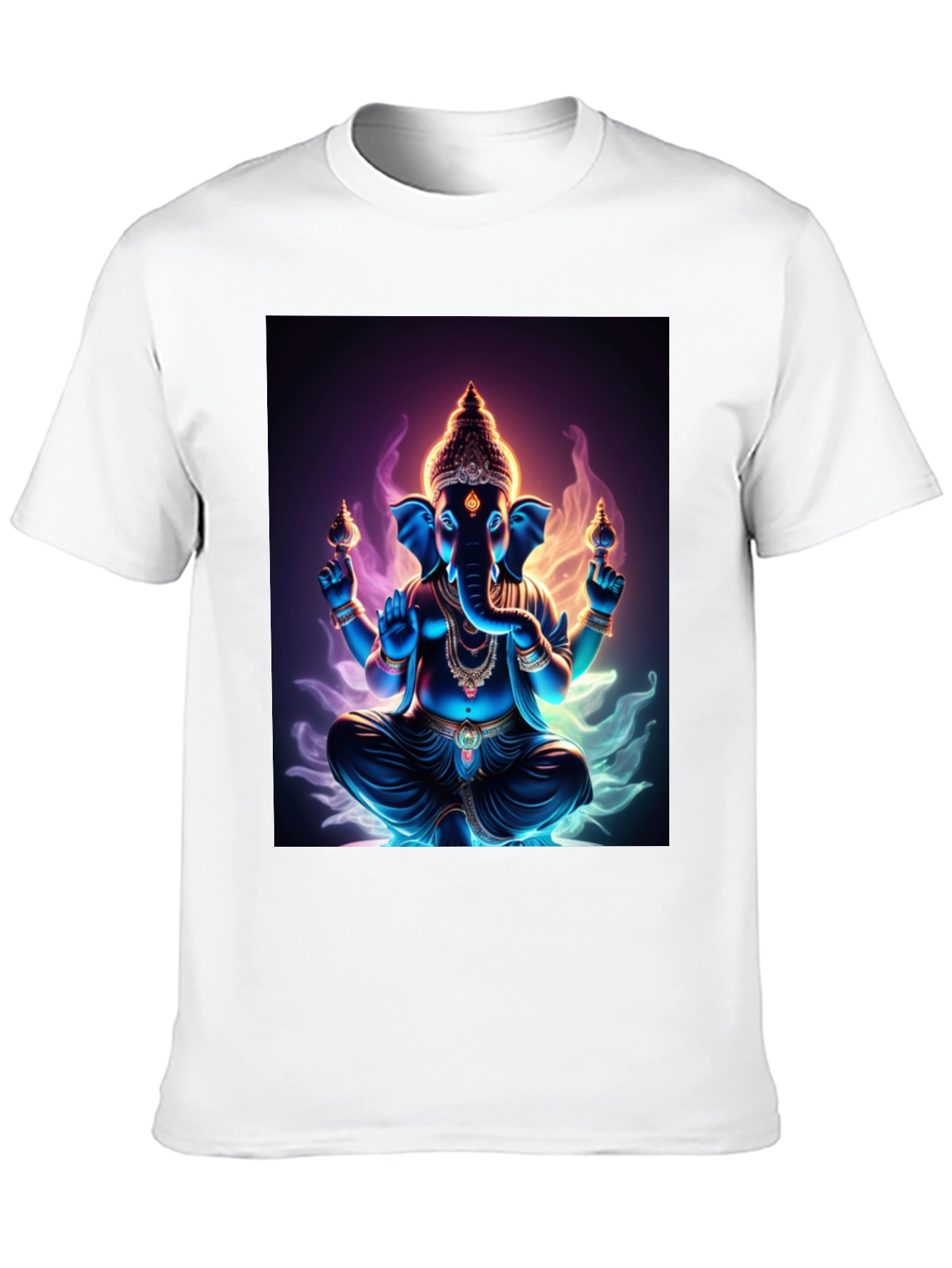 Ganesh Graphic Tee - Spiritual Print Black T-Shirt