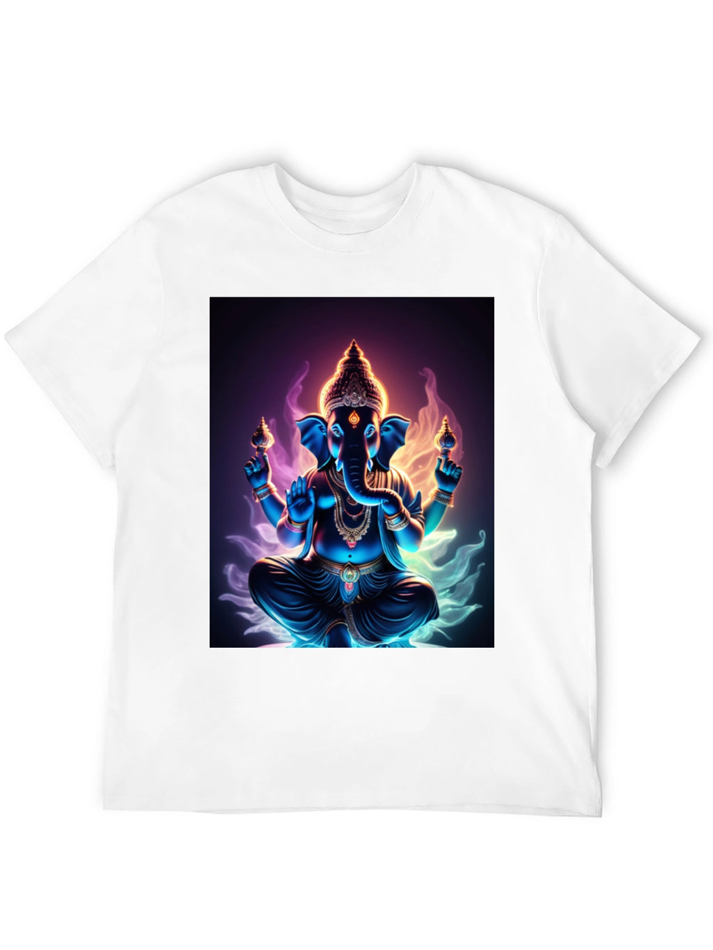 Ganesh Graphic Tee - Spiritual Print Black T-Shirt