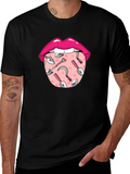 Gardening Tongue Graphic Tee - Black Unisex