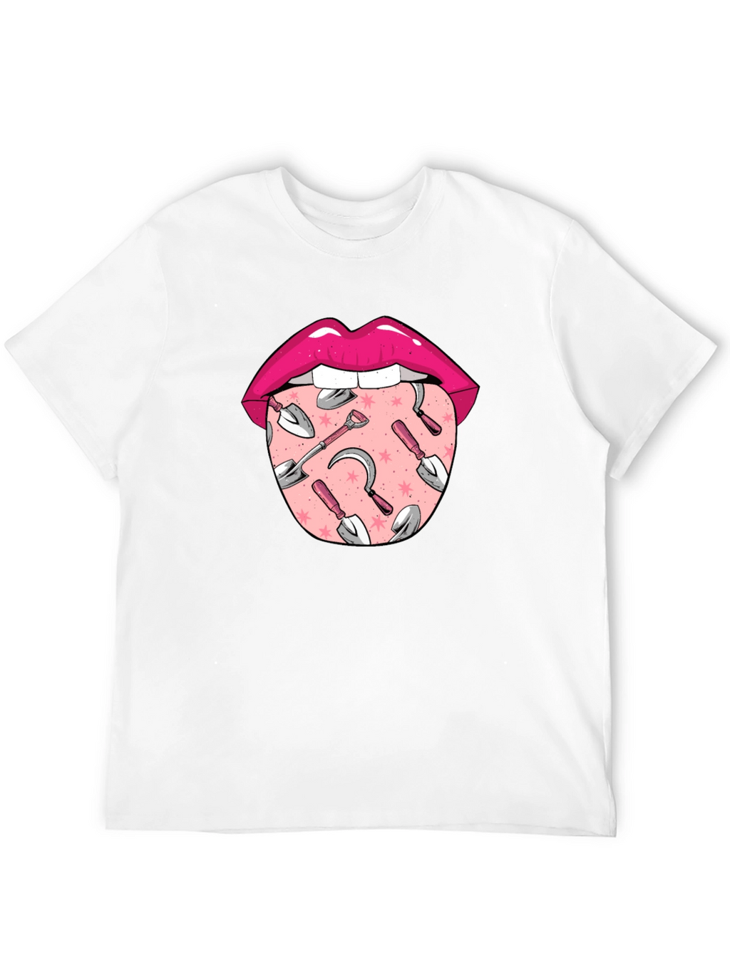Gardening Tongue Graphic Tee - Black Unisex