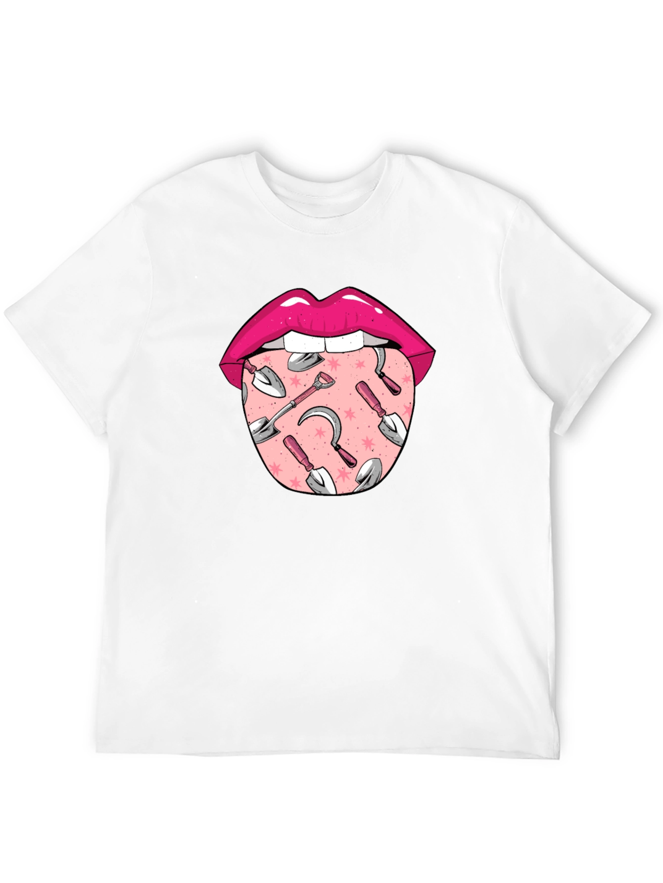 Gardening Tongue Graphic Tee - Black Unisex