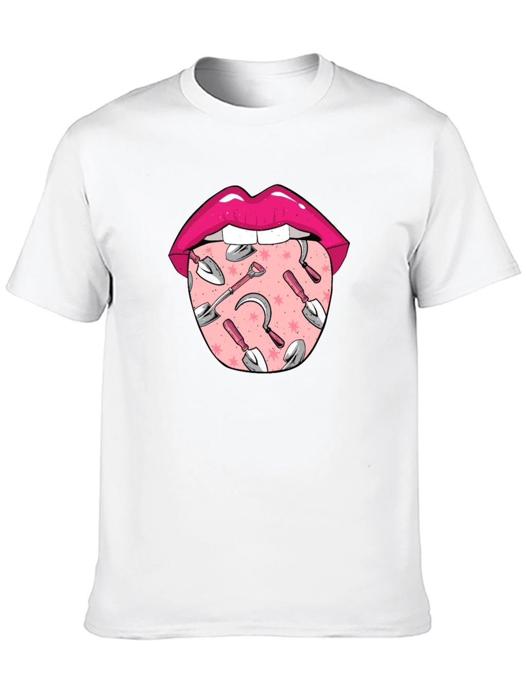 Gardening Tongue Graphic Tee - Black Unisex