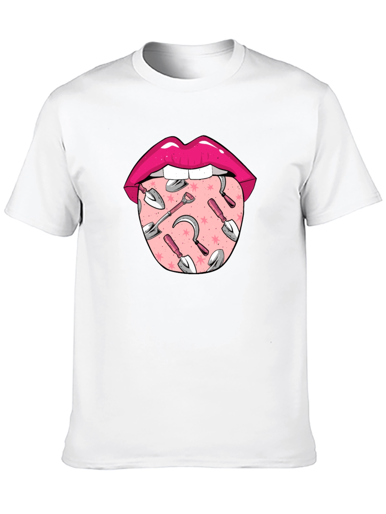 Gardening Tongue Graphic Tee - Black Unisex