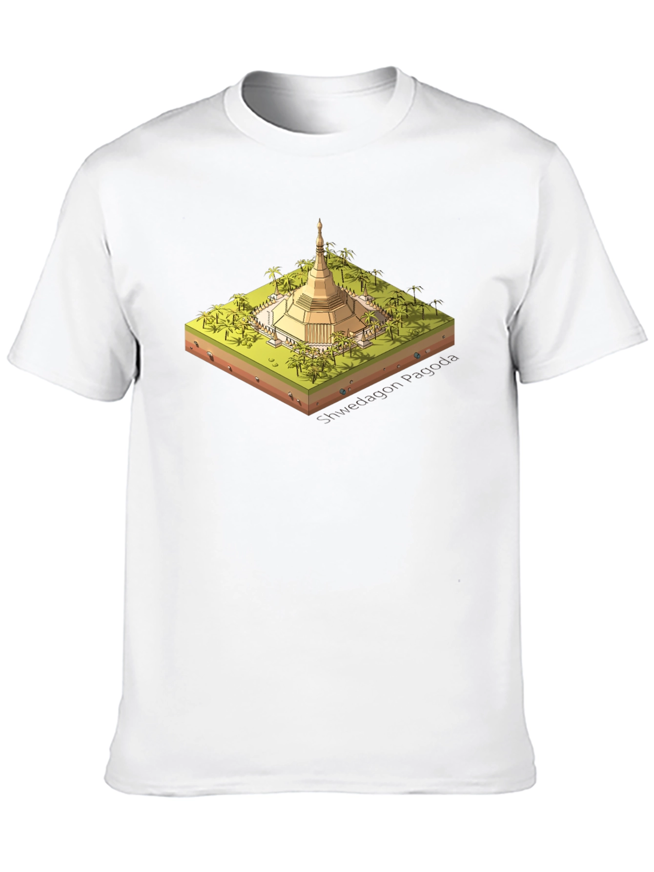 Shwedagon Pagoda Graphic Tee - Black Cotton
