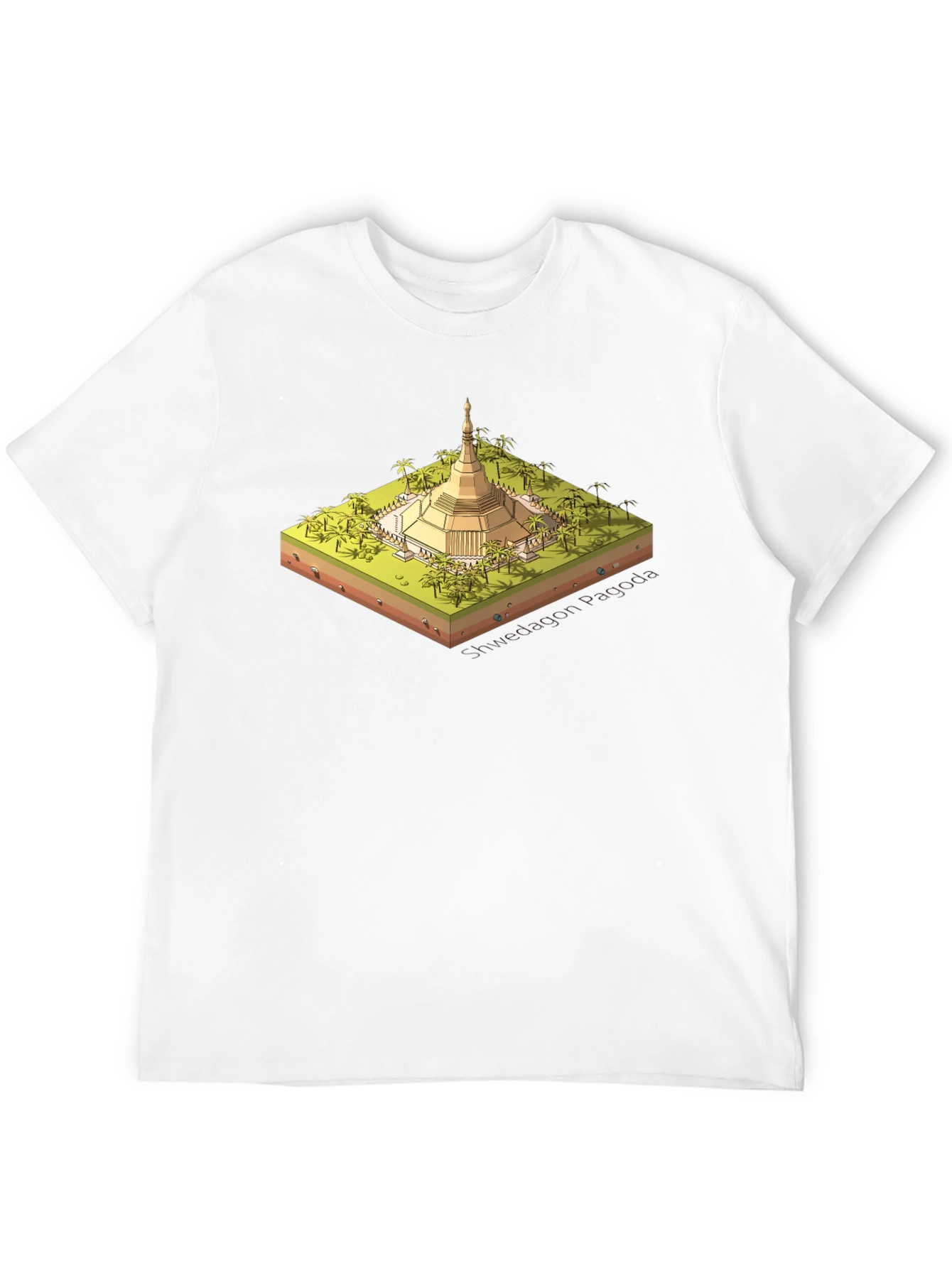 Shwedagon Pagoda Graphic Tee - Black Cotton