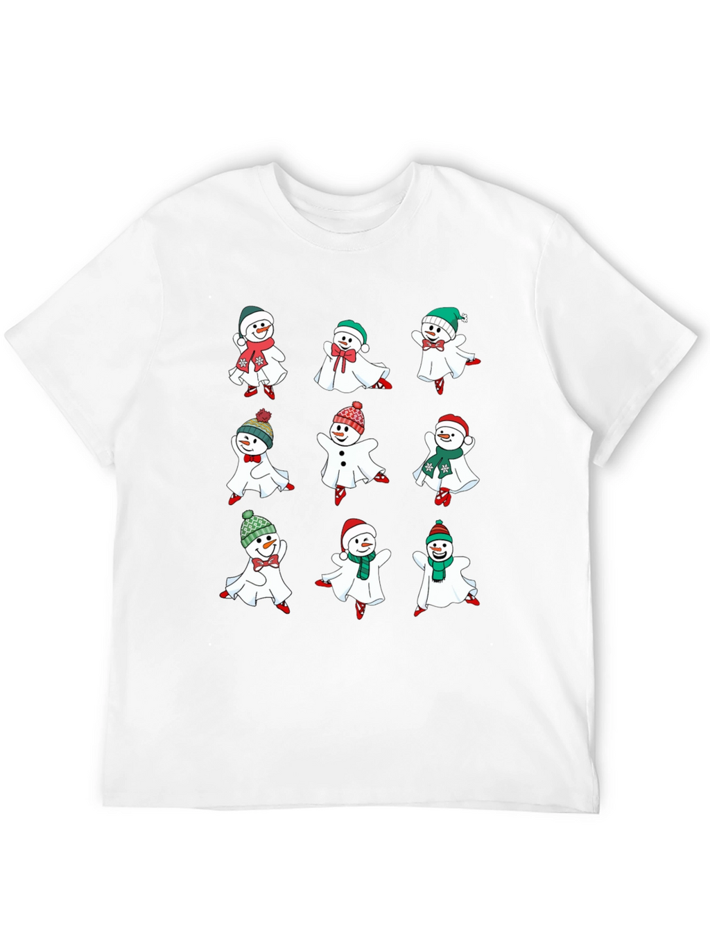 Festive Snowman Ghost Graphic Tee