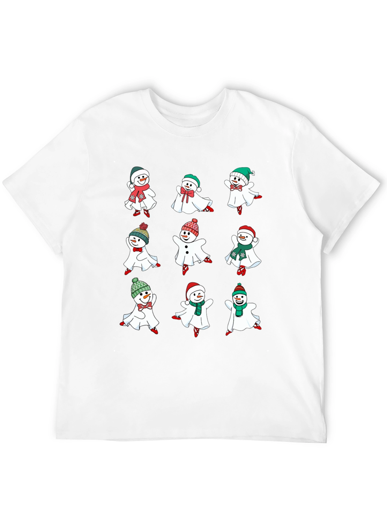 Festive Snowman Ghost Graphic Tee