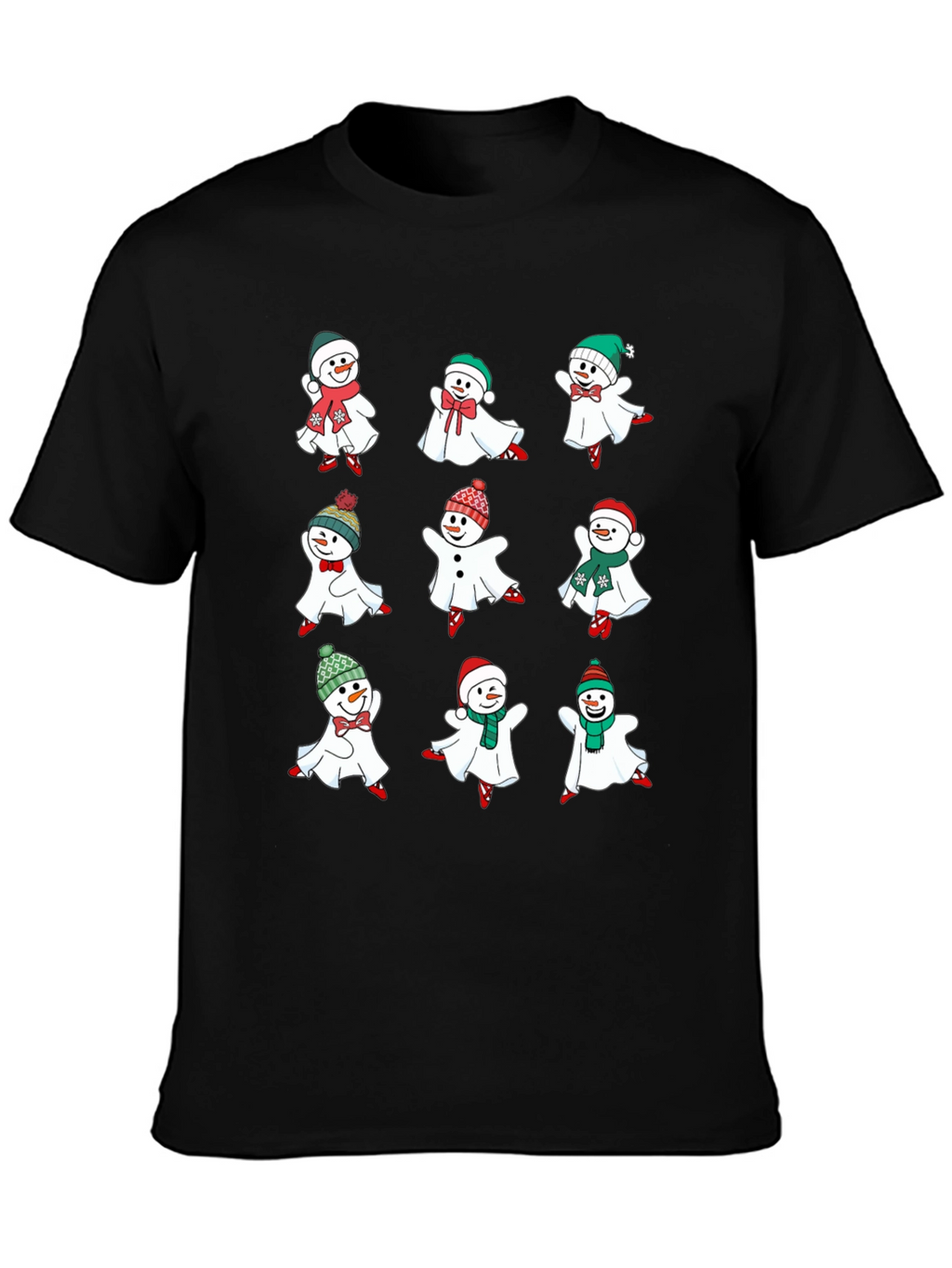 Festive Snowman Ghost Graphic Tee