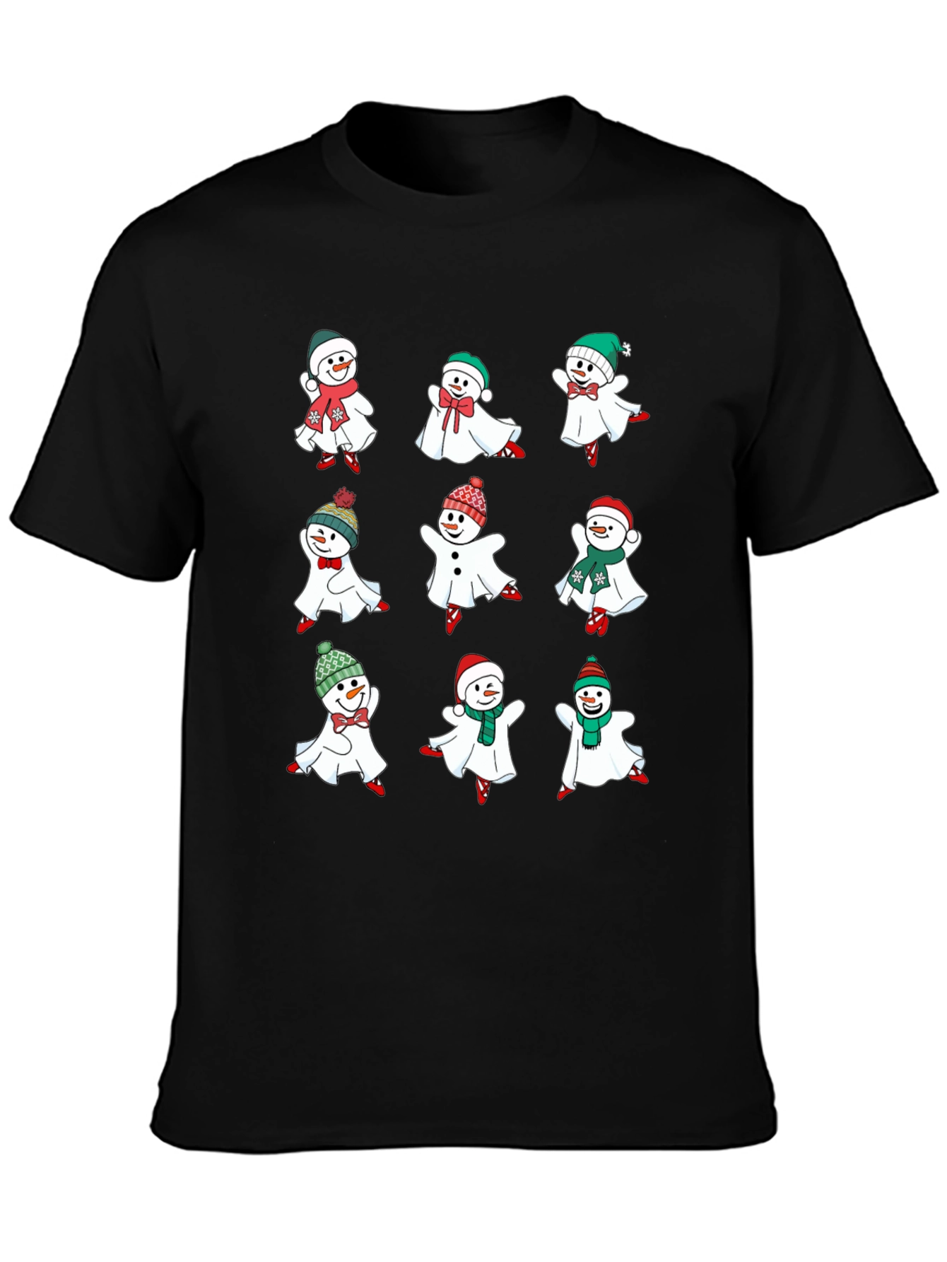 Festive Snowman Ghost Graphic Tee