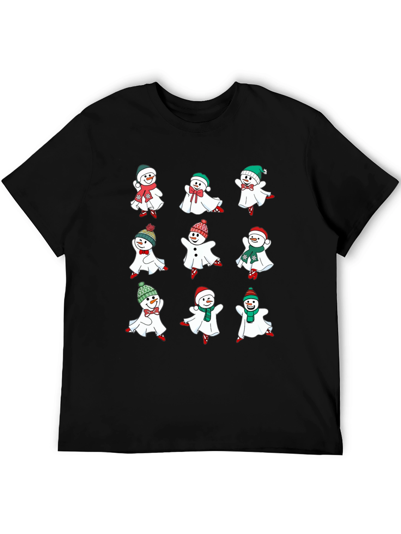 Festive Snowman Ghost Graphic Tee