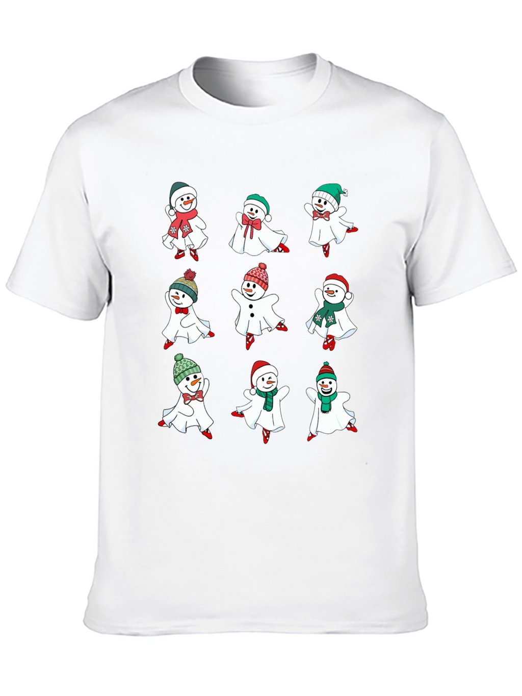 Festive Snowman Ghost Graphic Tee
