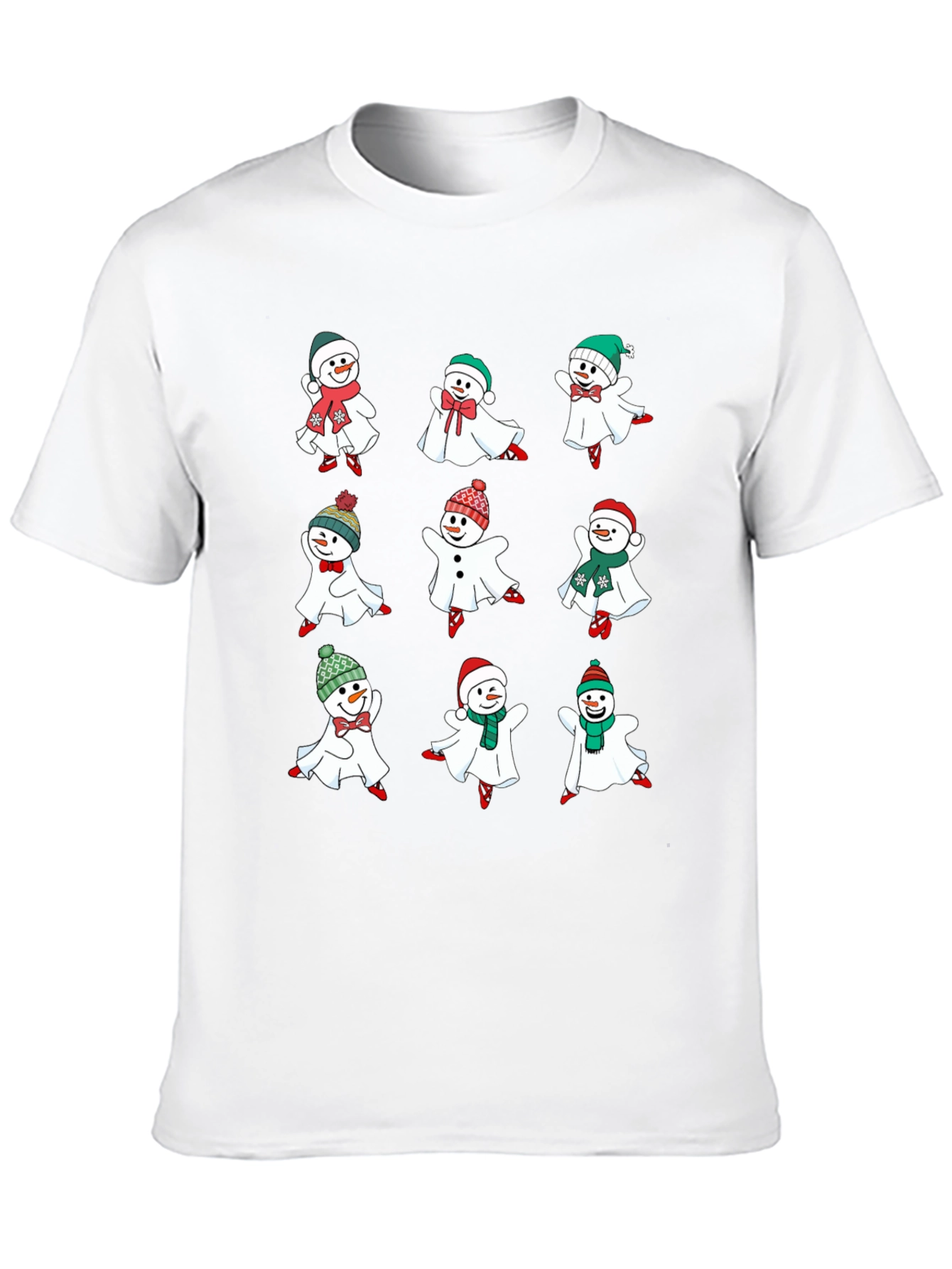 Festive Snowman Ghost Graphic Tee