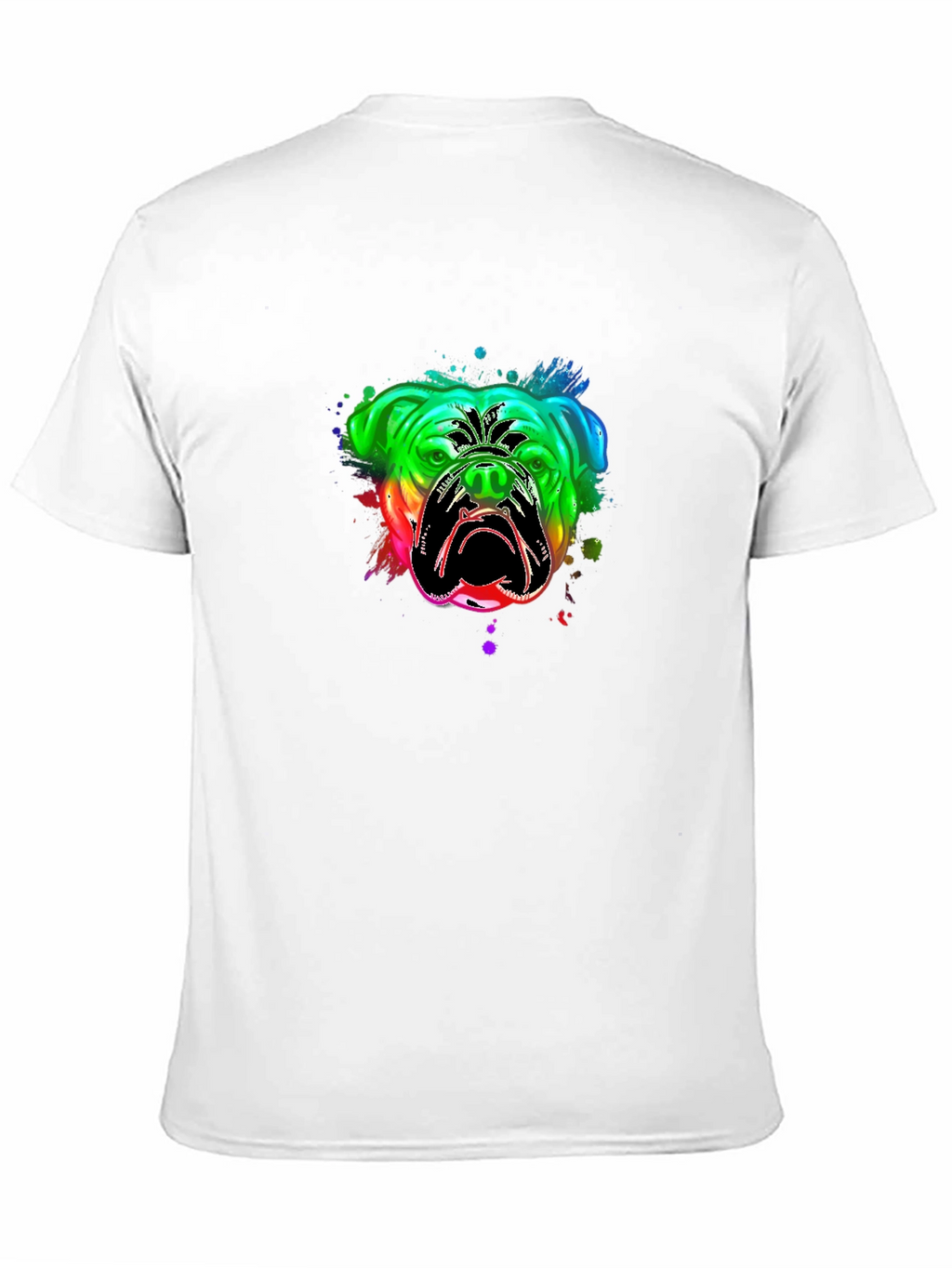 Bulldog Rainbow Graphic T-Shirt - Black