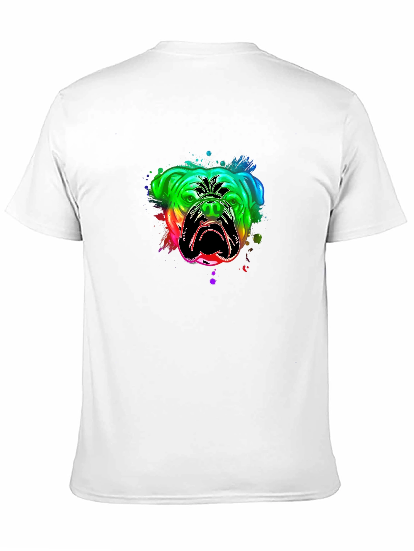 Bulldog Rainbow Graphic T-Shirt - Black