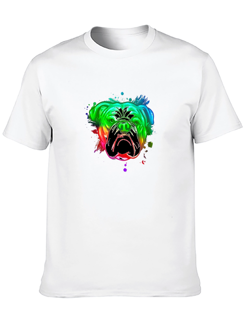 Bulldog Rainbow Graphic T-Shirt - Black