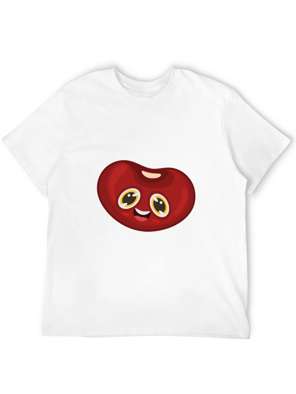 Cute Animated Bean Graphic Black T-Shirt