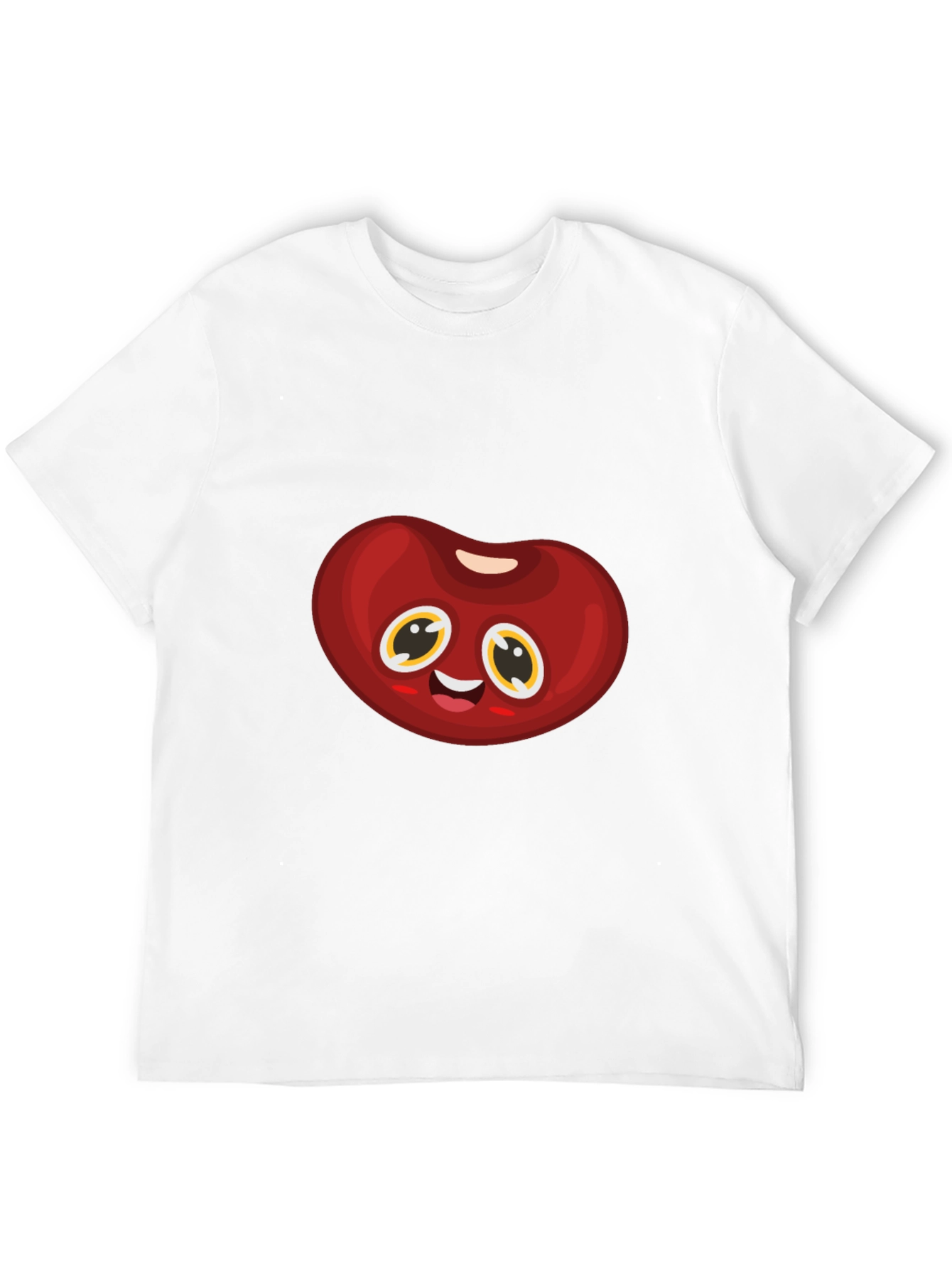 Cute Animated Bean Graphic Black T-Shirt