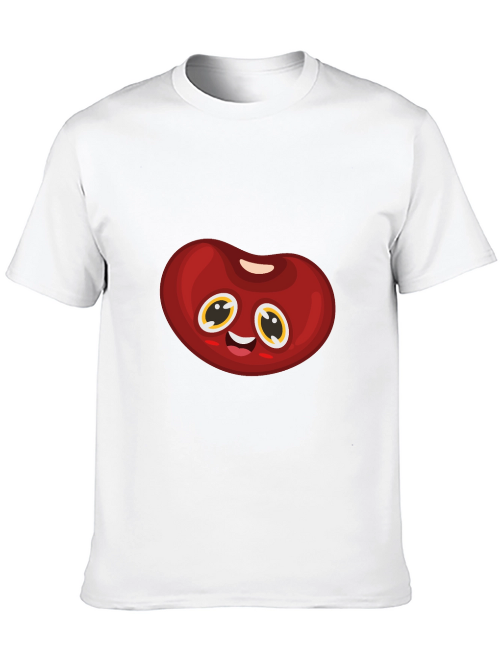 Cute Animated Bean Graphic Black T-Shirt