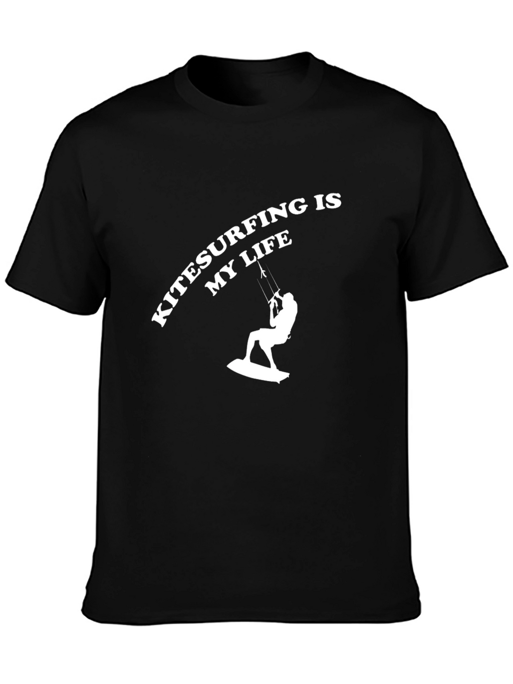 Kitesurfing is My Life T-Shirt - Black Cotton Tee