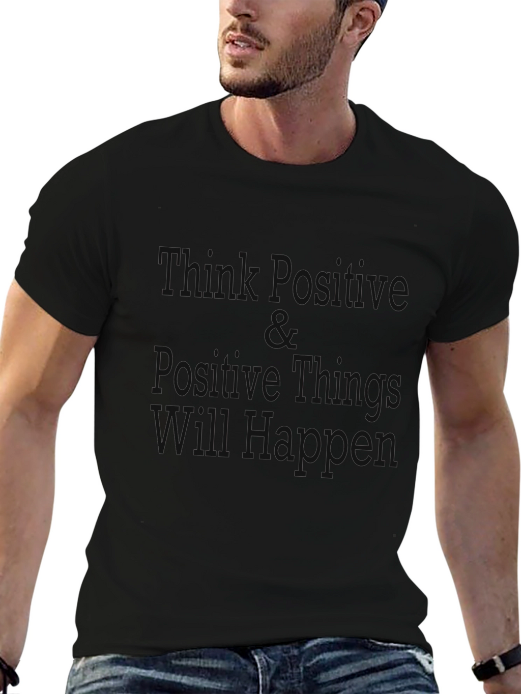 Mens Black T-Shirt - Things Happen Design