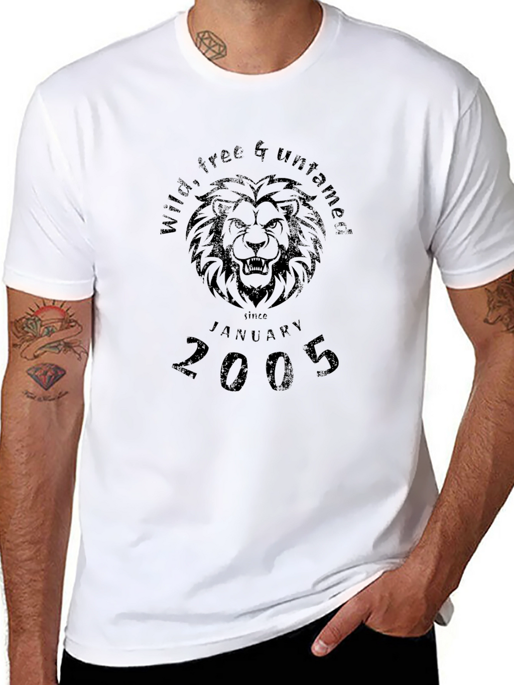 Wild Free Untamed Lion January 2005 Black T-Shirt