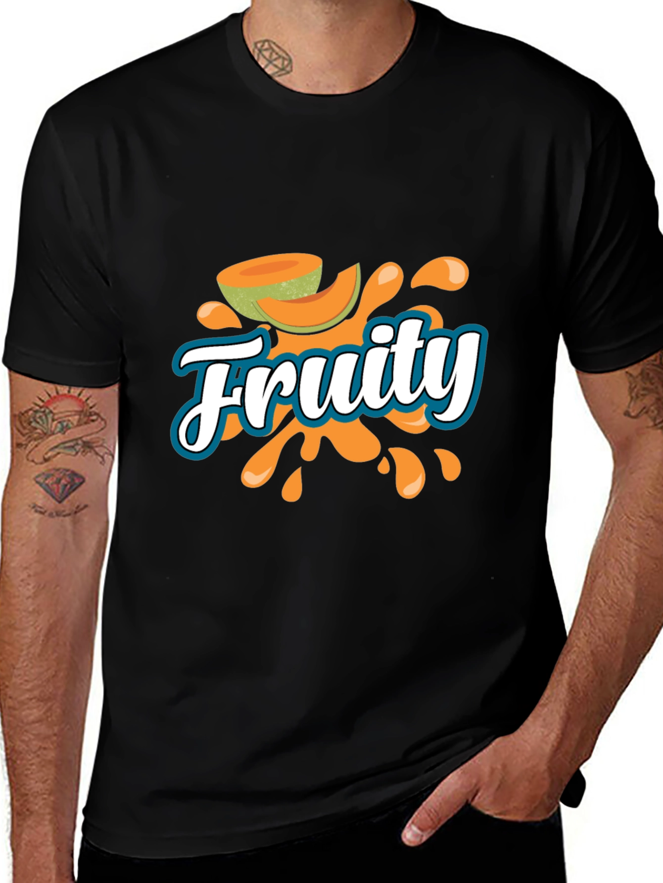 Fruity Graphic T-Shirt - Black Casual Tee