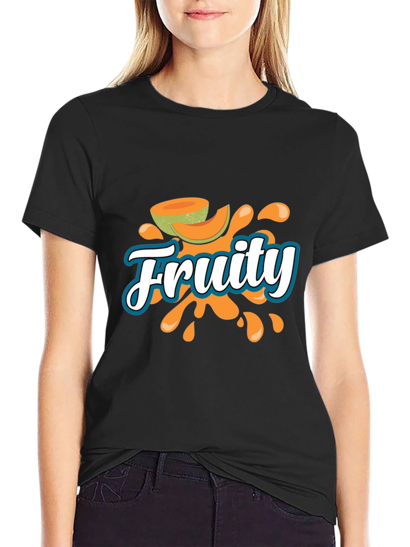 Fruity Graphic T-Shirt - Black Casual Tee