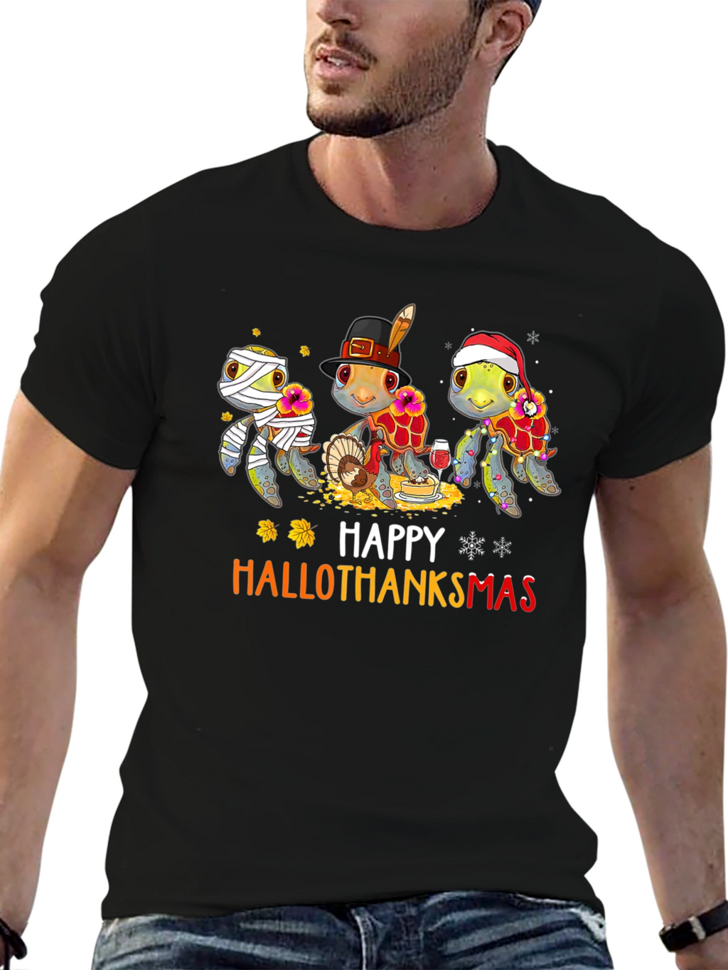 Happy Hallothanksmas Turtle Graphic Tee