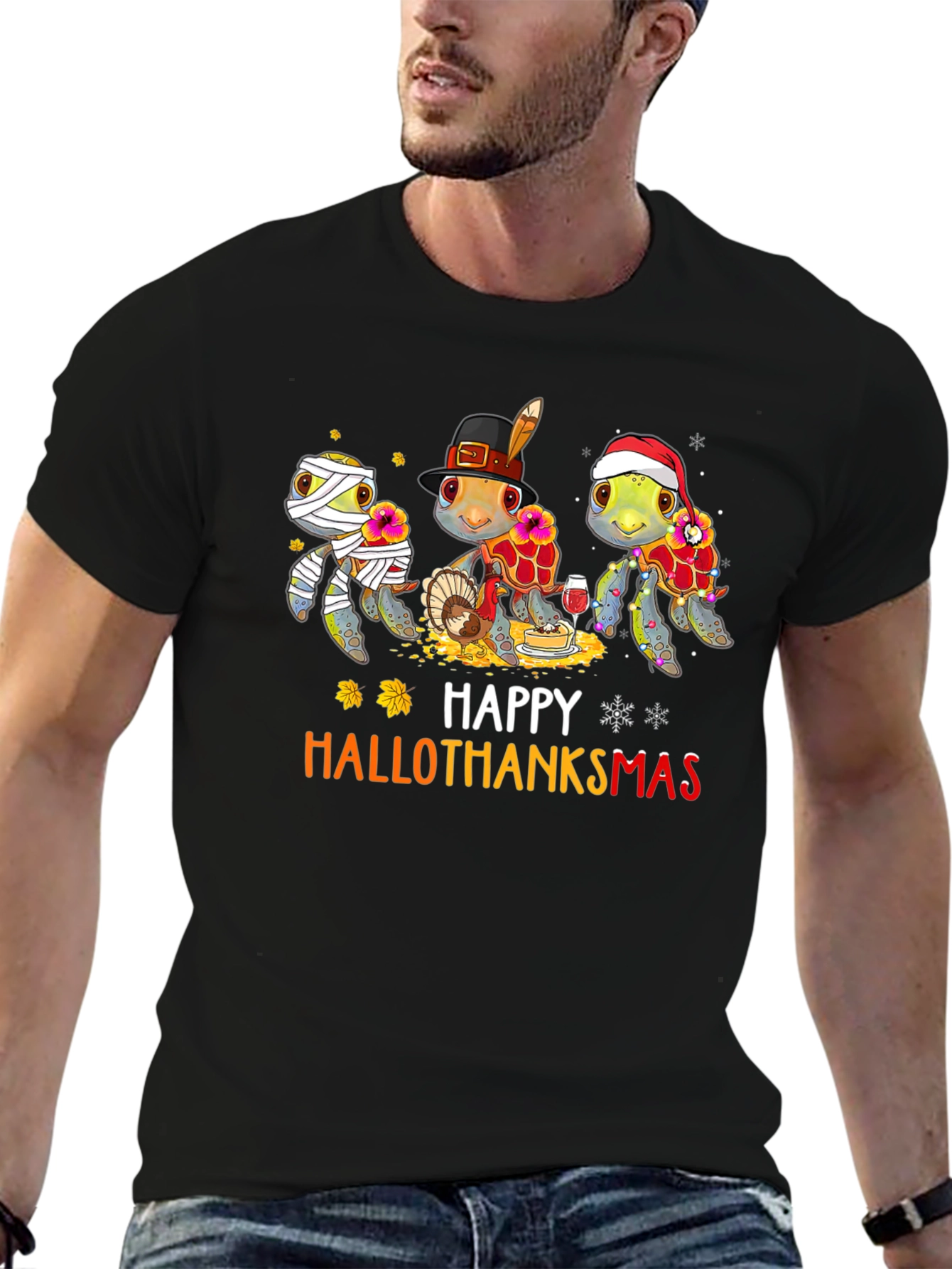 Happy Hallothanksmas Turtle Graphic Tee