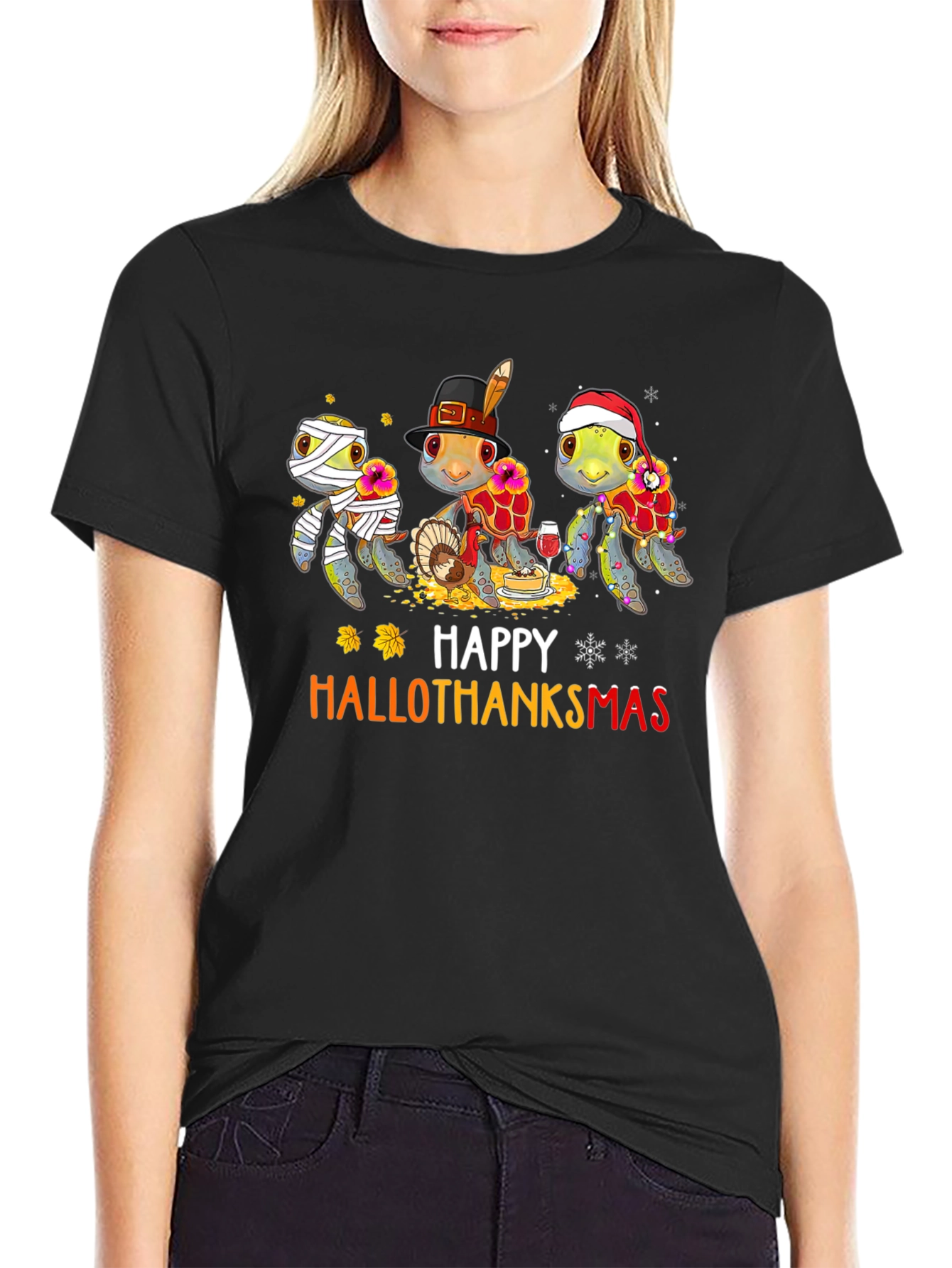 Happy Hallothanksmas Turtle Graphic Tee