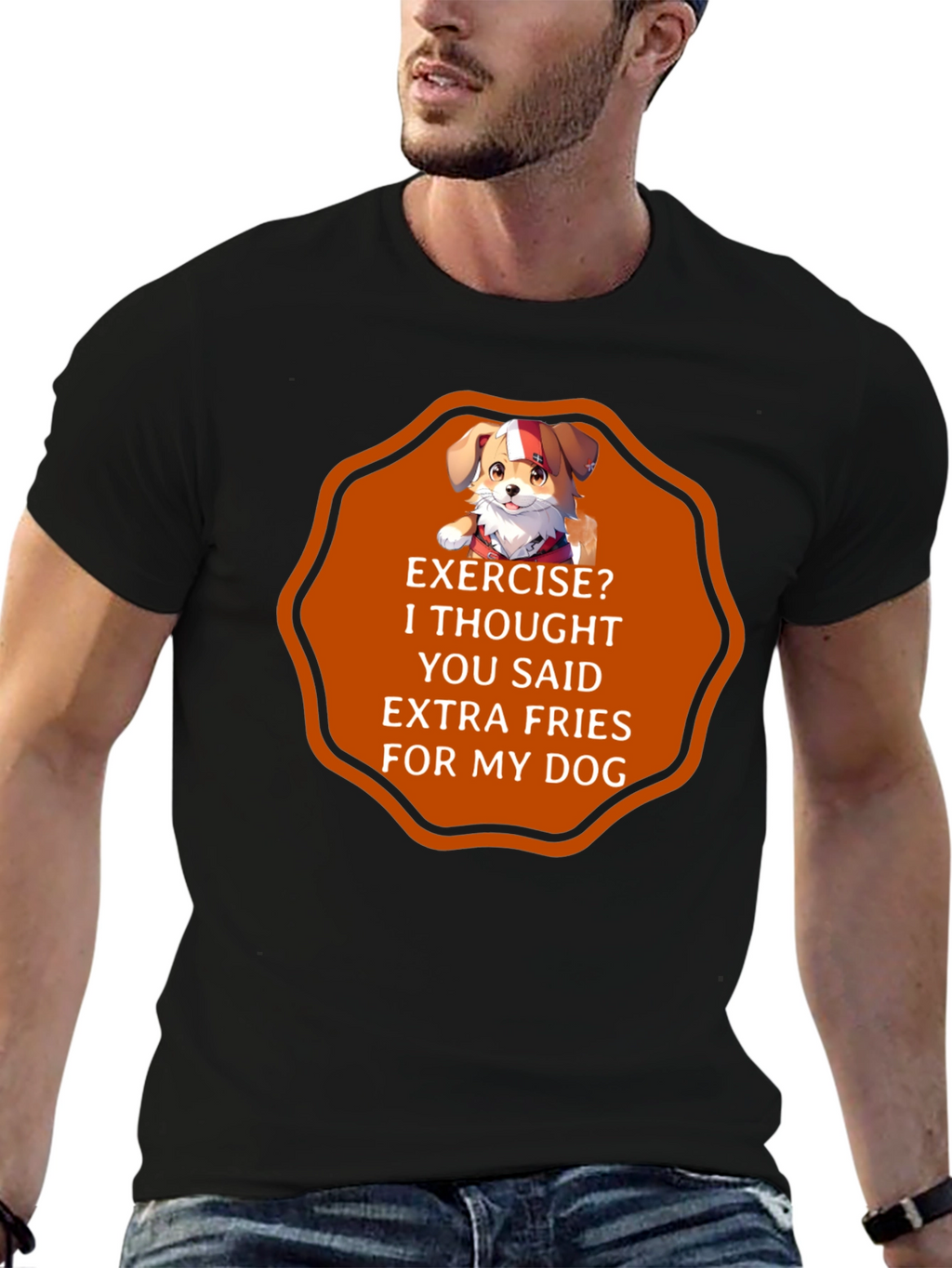 Funny Dog Extra Fries T-Shirt