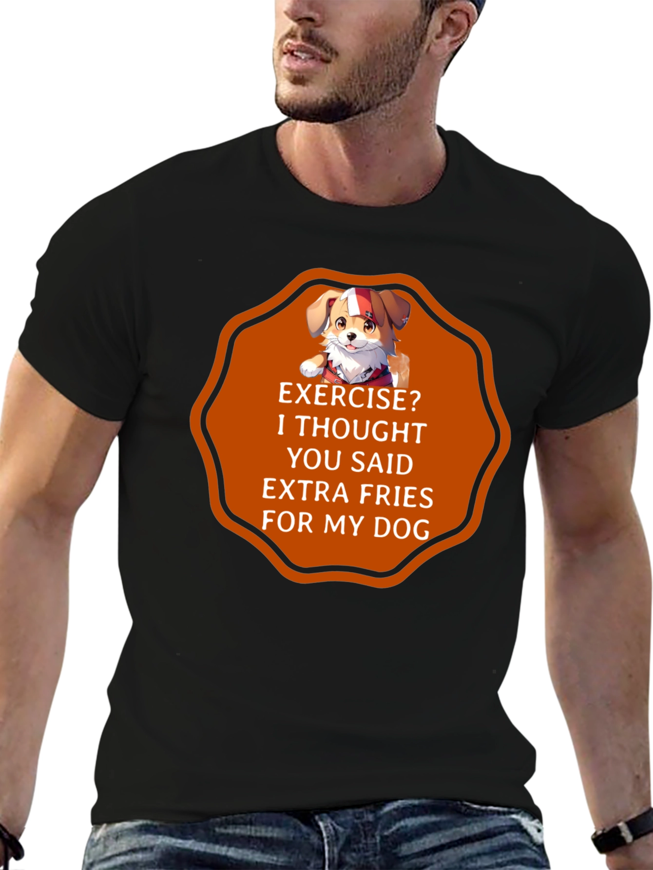 Funny Dog Extra Fries T-Shirt