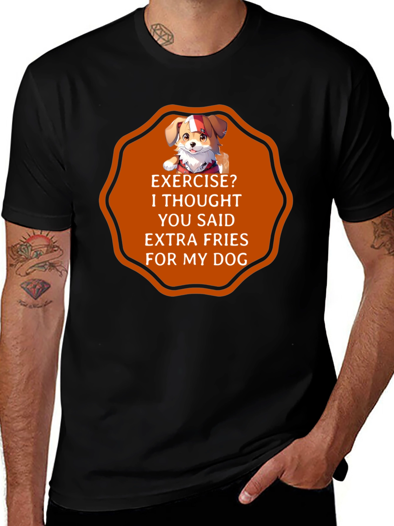 Funny Dog Extra Fries T-Shirt