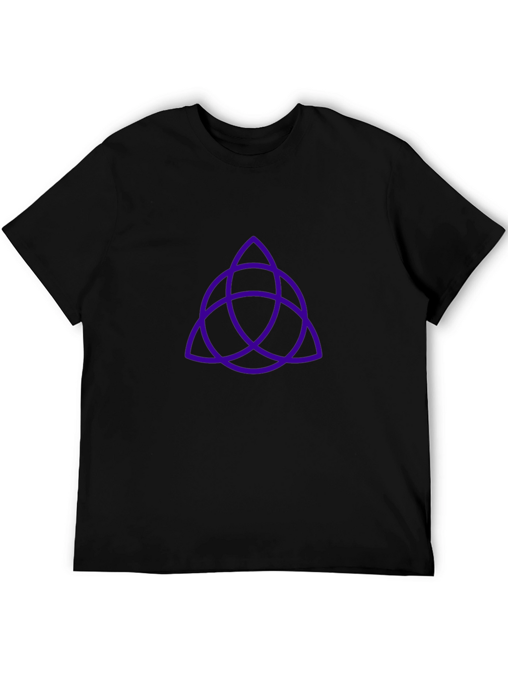 Black T-Shirt with Purple Trinity Knot Design