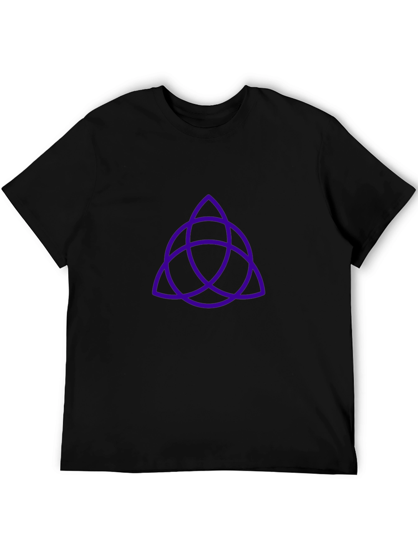 Black T-Shirt with Purple Trinity Knot Design