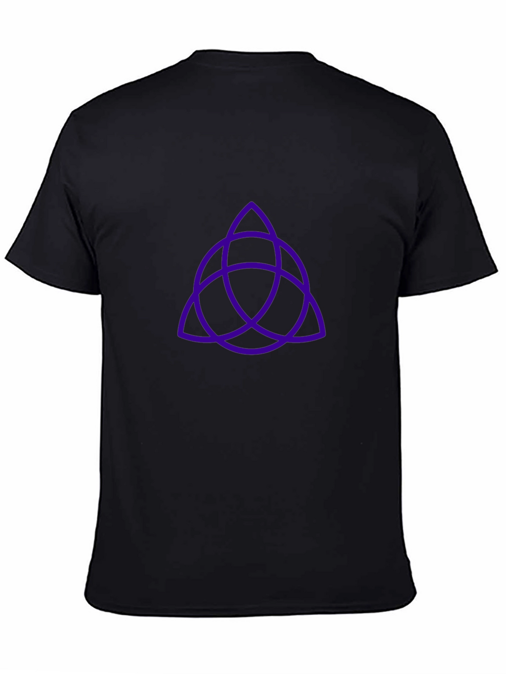 Black T-Shirt with Purple Trinity Knot Design